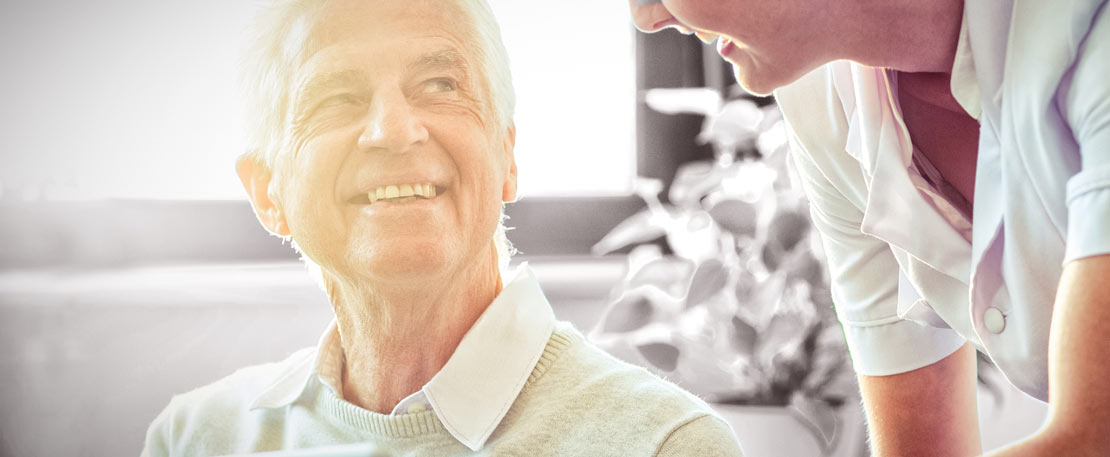 female with senior man